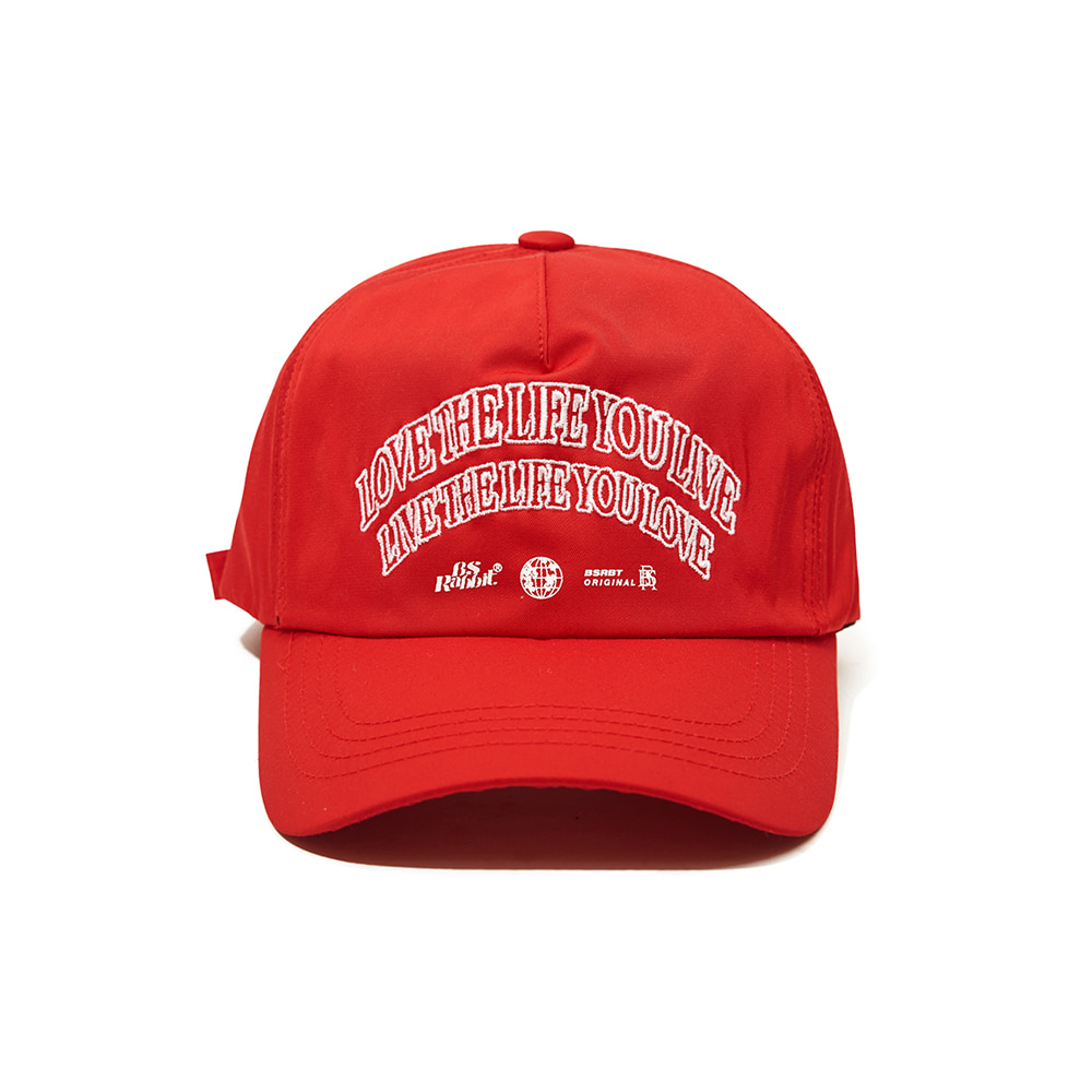비에스래빗 2223 BSRABBIT LOVE LIFE CAP RED 모자 스냅백 볼캡