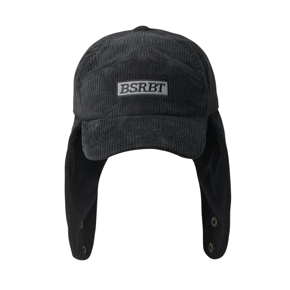 비에스래빗 2324 BSRABBIT BSRBT EARFLAP HAT STRIPE CORDUROY BLACK 모자 이어플랩 햇 스냅백 볼캡