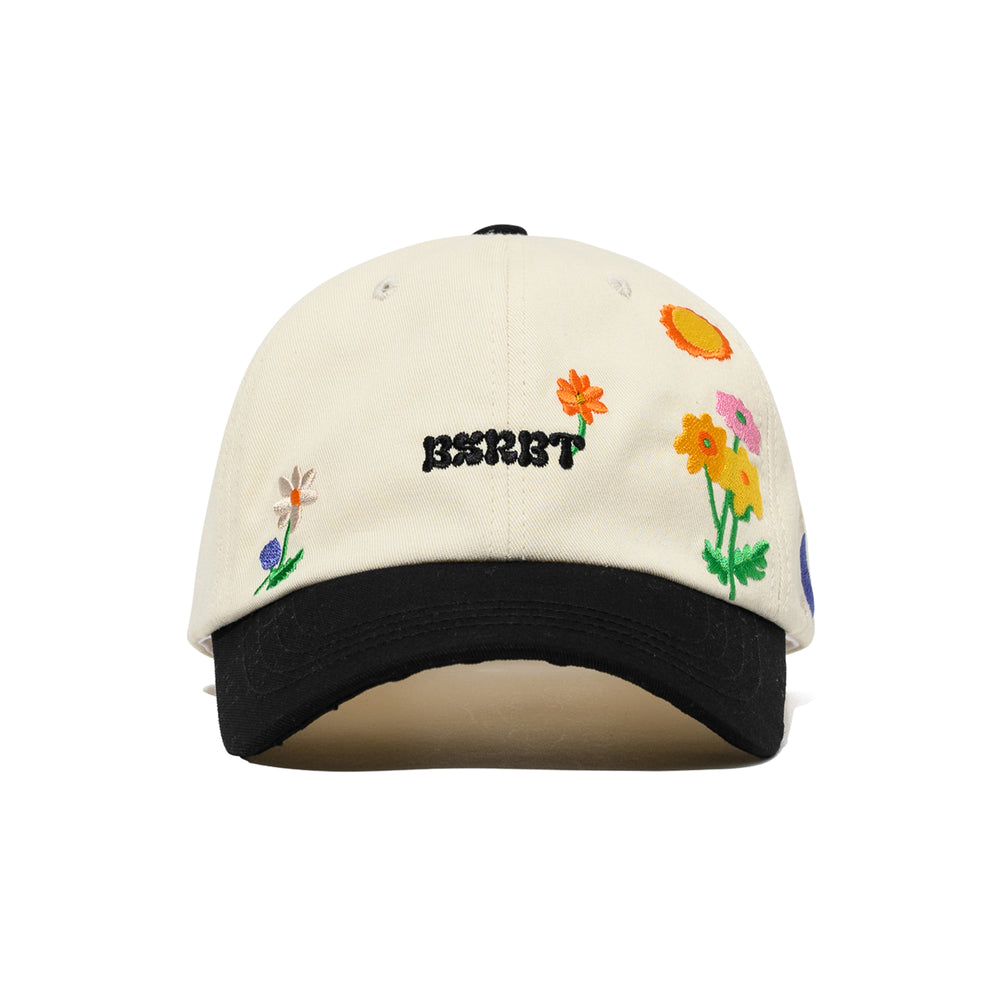 비에스래빗 2324 BSRABBIT HAPPY FLOWER CAP IVORY BLACK 모자 스냅백 볼캡